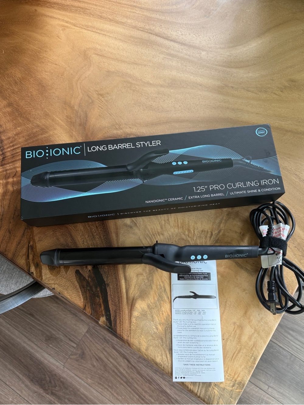 Bio Ionic 1.25" Pro Long Barrel Curling Iron - Black